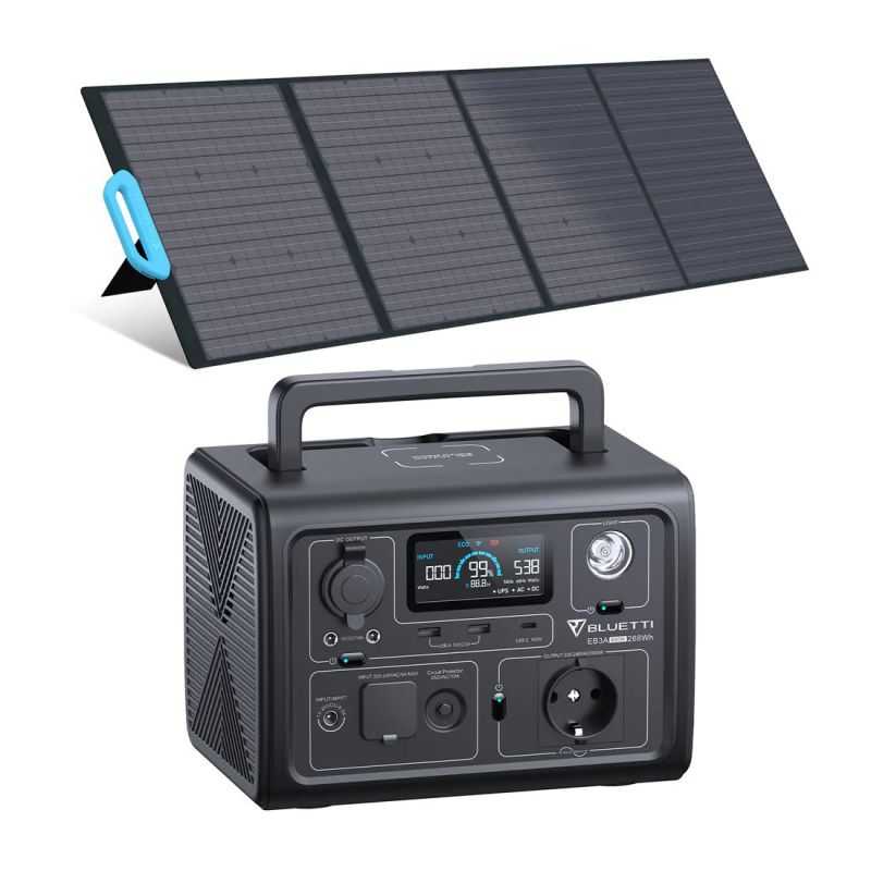 BLUETTI EB3A Portable Power Station + SP200S Bundle